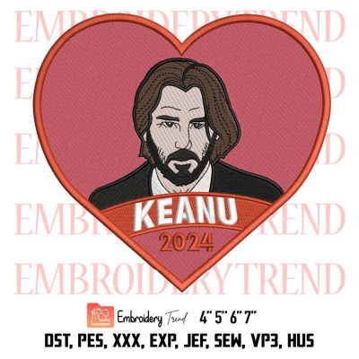 Keanu Reeves In Hearts Embroidery, John Wick Design File
