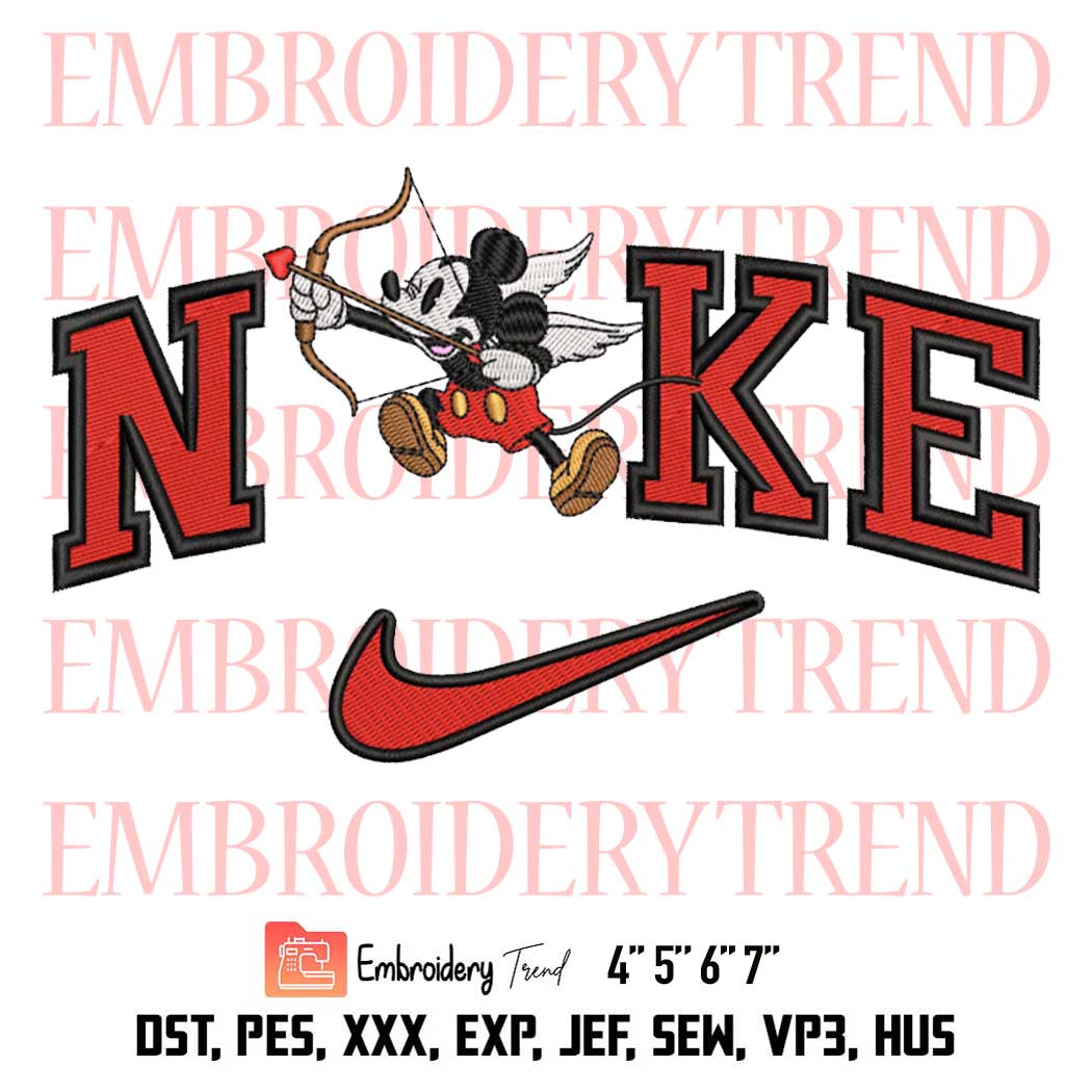 Nike Mickey Cupid Embroidery, Mickey And Minnie Couple Design File