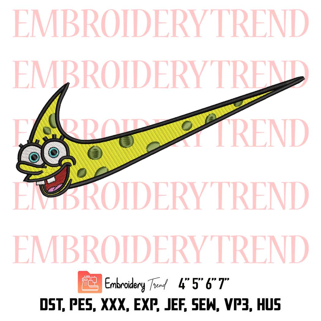 Spongebob Swoosh Embroidery, SpongeBob SquarePants Design File