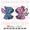 Cute Stitch And Angel In Love Embroidery, Lilo And Angel Embroidery, Disney Embroidery, Embroidery Design File