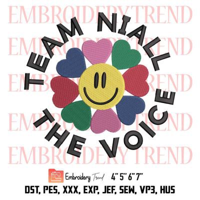 Team Niall The Voice Embroidery, Niall Horan Design File