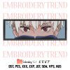 Satoru Gojo Eyes Embroidery, Face Anime Design File