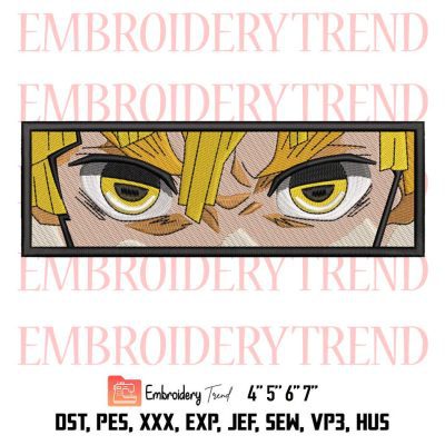 Anime Zenitsu Eyes Embroidery, Kimetsu No Yaiba Design File