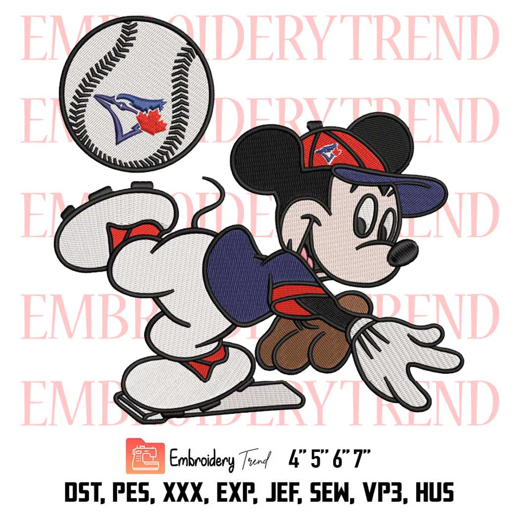 Baseball Toronto Blue Jays Mickey Embroidery, MLB Baseball Design File