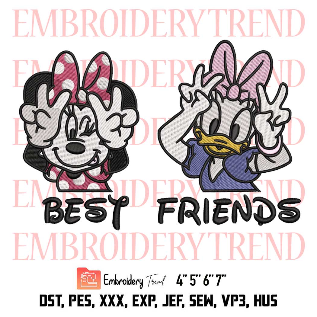 Best Friend Minnie and Daisy Embroidery File, Disney Embroidery Design