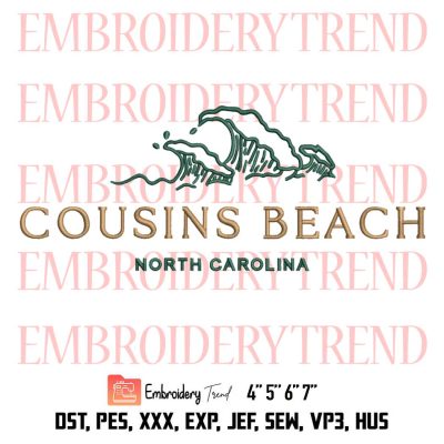 Cousins Beach Embroidery Files, Summer Vibes Design File