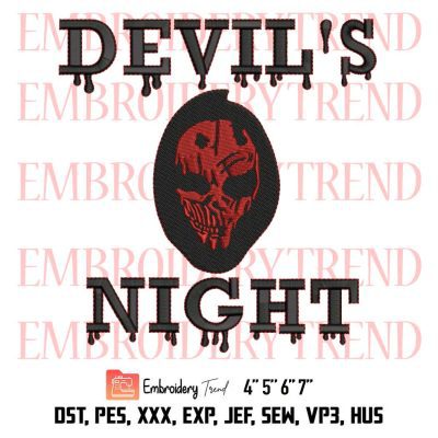 Devil’s Night Embroidery Design, Michael Crist Embroidery File