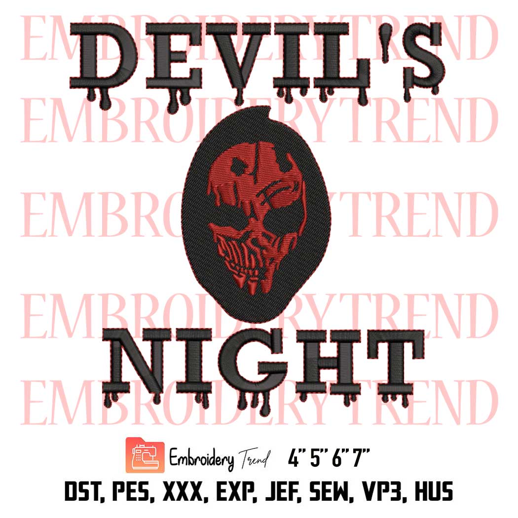 Devil's Night Embroidery Design, Michael Crist Embroidery File