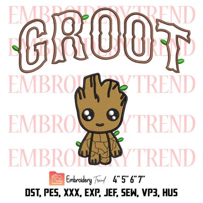 Marvel Groot Embroidery, Guardians of the Galaxy Design File