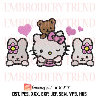 Cute Hello Kitty And Friends Embroidery Design, Hello Kitty Embroidery File