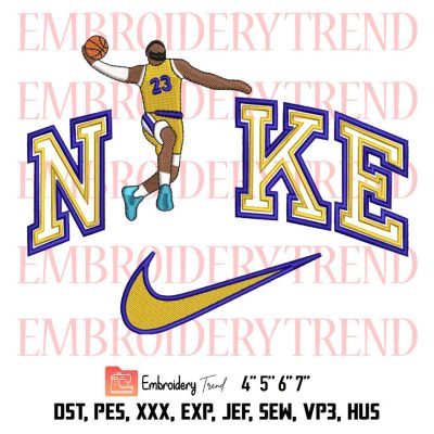 LeBron James Nike Embroidery, Basketball Design File