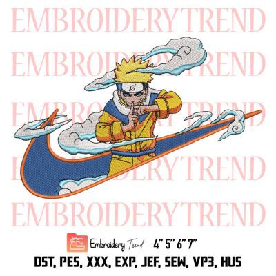 Nike Naruto Embroidery, Anime Design File