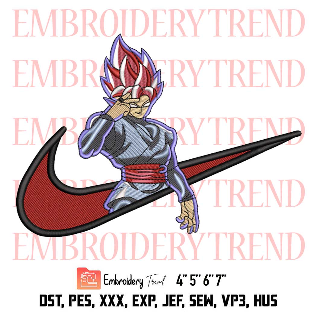 Nike Goku Black Embroidery, Super Saiyan Anime Design File