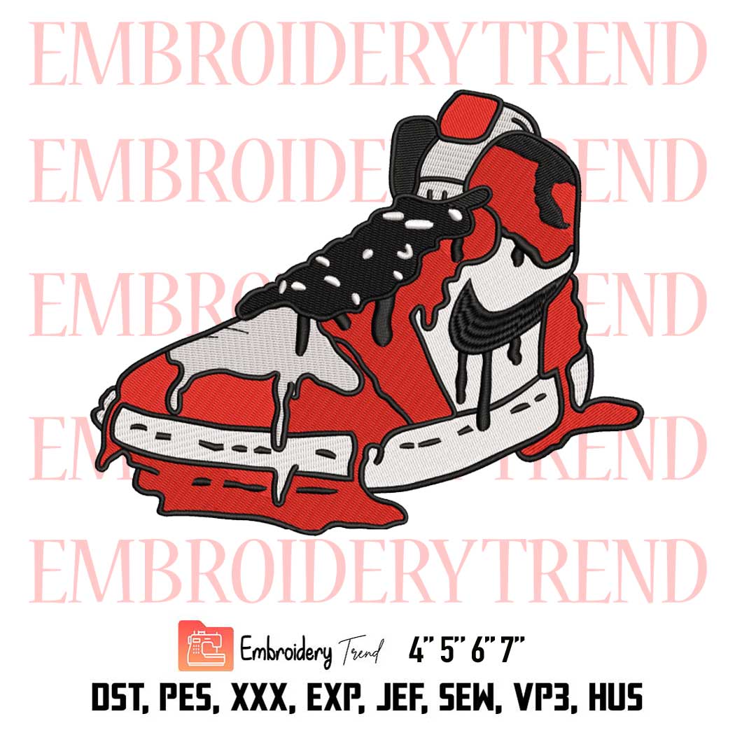 Jordan Shoes Melting Chicago Embroidery, Sneakers Design File