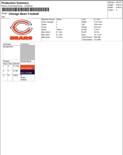 Chicago Bears Football Embroidery Design, NFL Football Machine Embroidery Designs