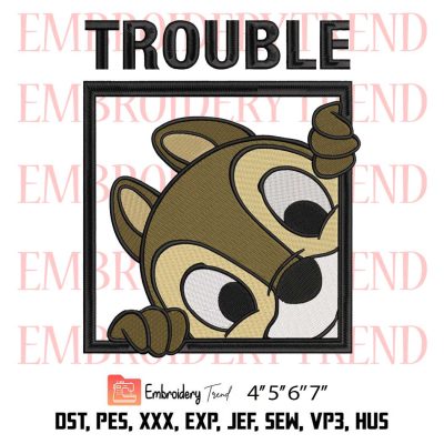 Trouble Chip and Dale Embroidery, Disney Design File