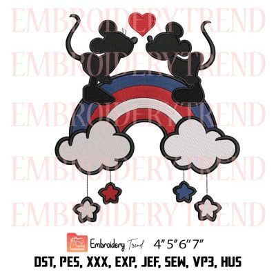 Disney 4th July Embroidery, Happy 4th Of July Embroidery Design File