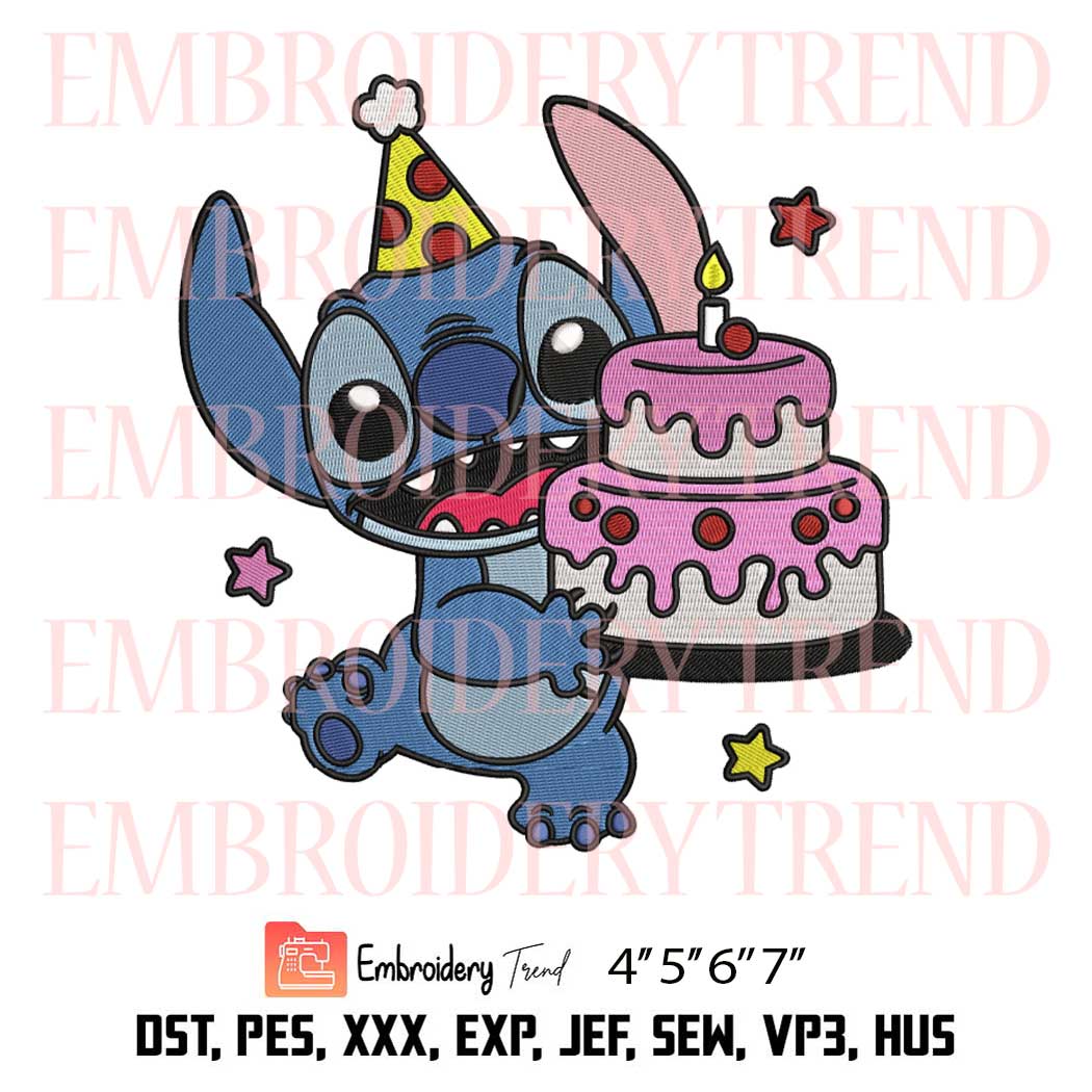 Stitch Birthday Embroidery – Disney Machine Embroidery Design File