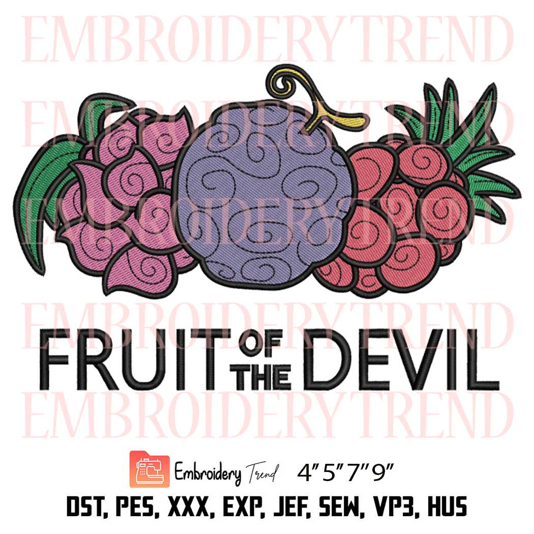 Fruit Of The Devil Embroidery Design - One Piece Anime Embroidery File