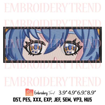 Ganyu Eyes Embroidery – Anime Machine Embroidery Design