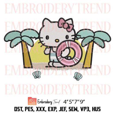 Hello Kitty Beach Embroidery Design – Summer 2023 Embroidery File