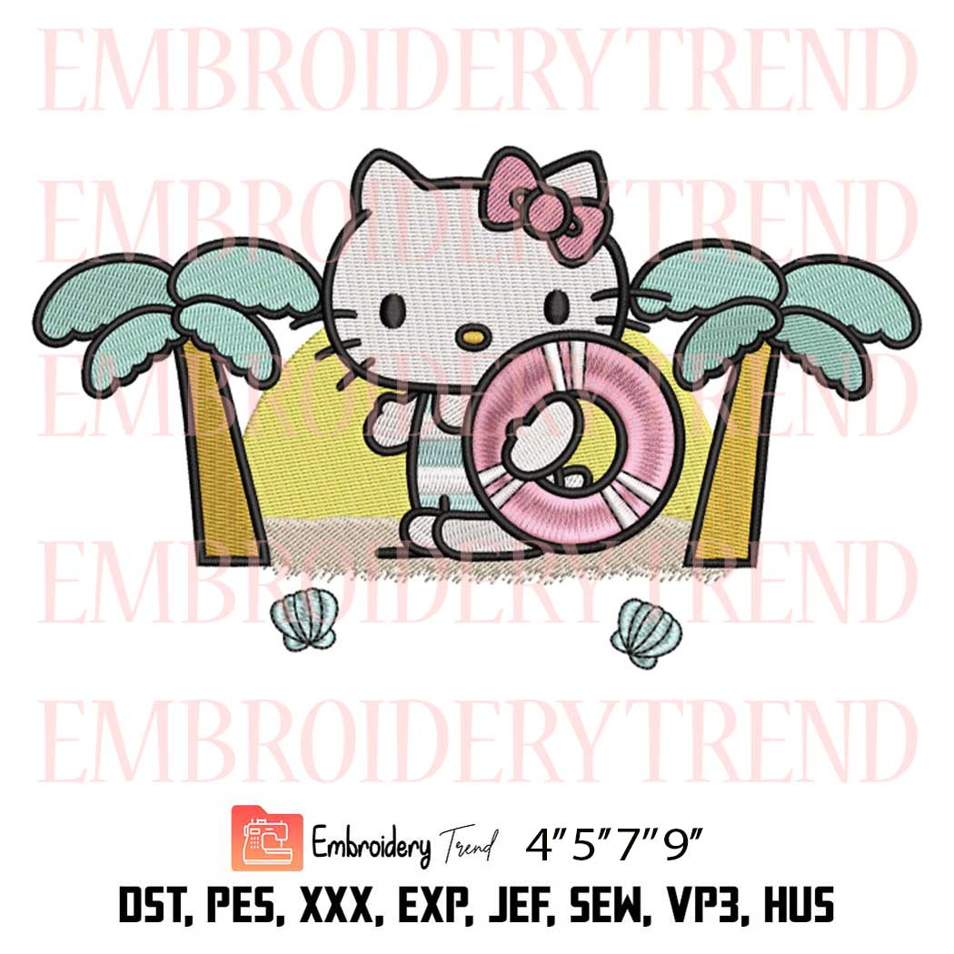 Hello Kitty Beach Embroidery Design - Summer 2023 Embroidery File