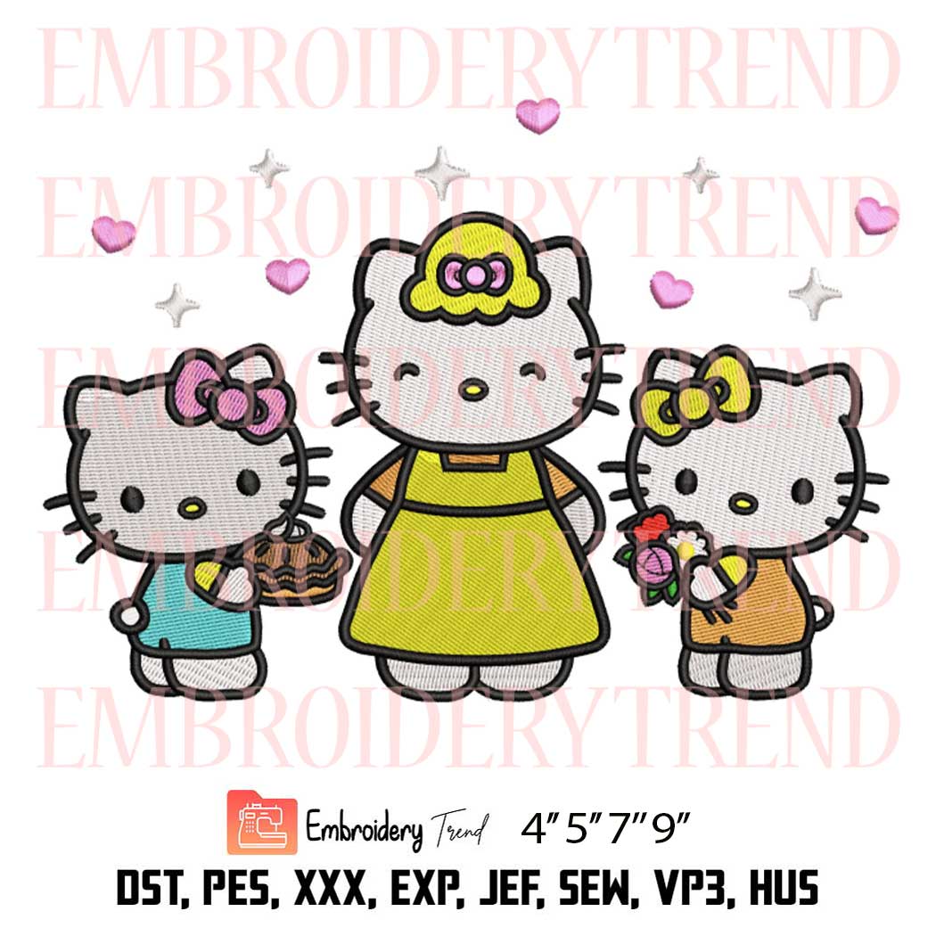 Hello Kitty Best Mom Embroidery Design - Birthday Gift For Mom Embroidery - Mother's Day Embroidery File