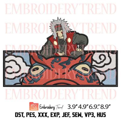 Jiraiya Rides Toad Embroidery – Naruto Anime Machine Embroidery Design