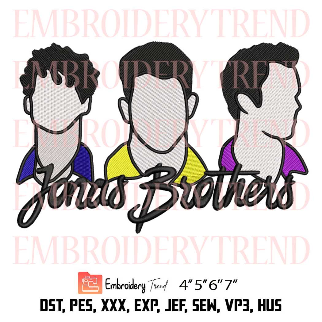 Pop Rock Band Jonas Brothers Embroidery - Music Cool Embroidery Design File