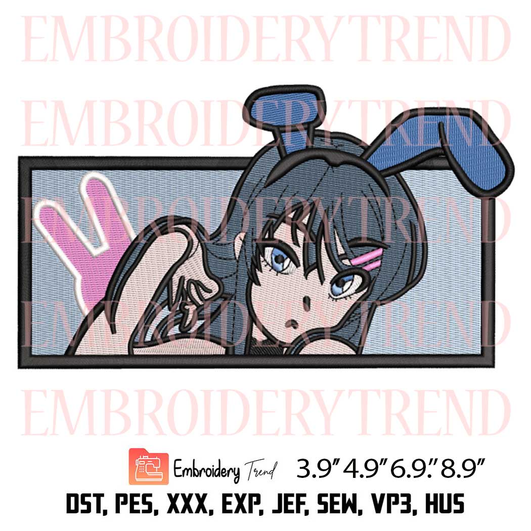 Mai Sakurajima Face Embroidery Design - Anime Machine Embroidery Design