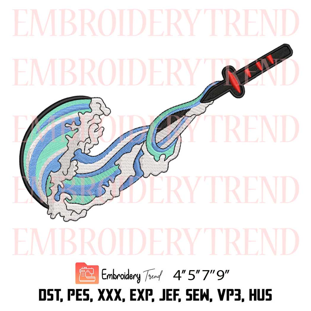 Nike Tanjiro Water Breathing Sword Embroidery – Anime Machine Embroidery Design File