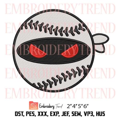 Ninja Baseball Embroidery Design – Anime Baseball Embroidery File