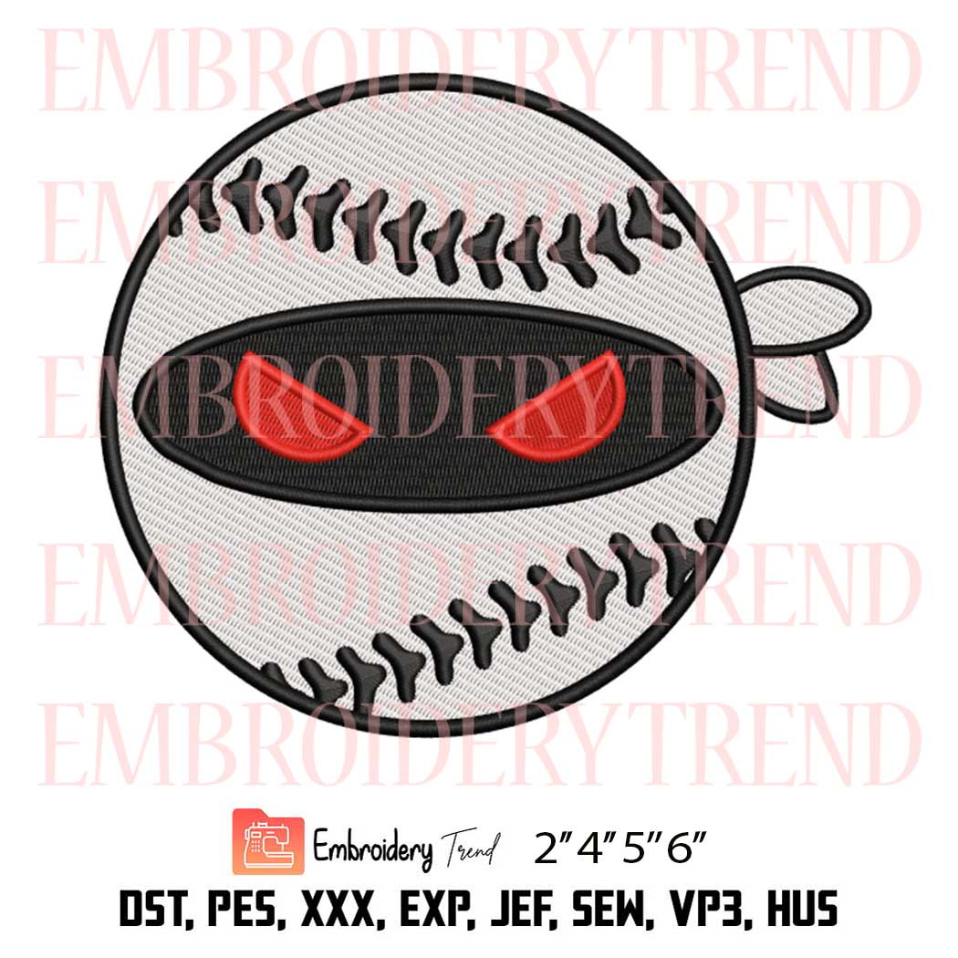 Ninja Baseball Embroidery Design - Anime Baseball Embroidery File