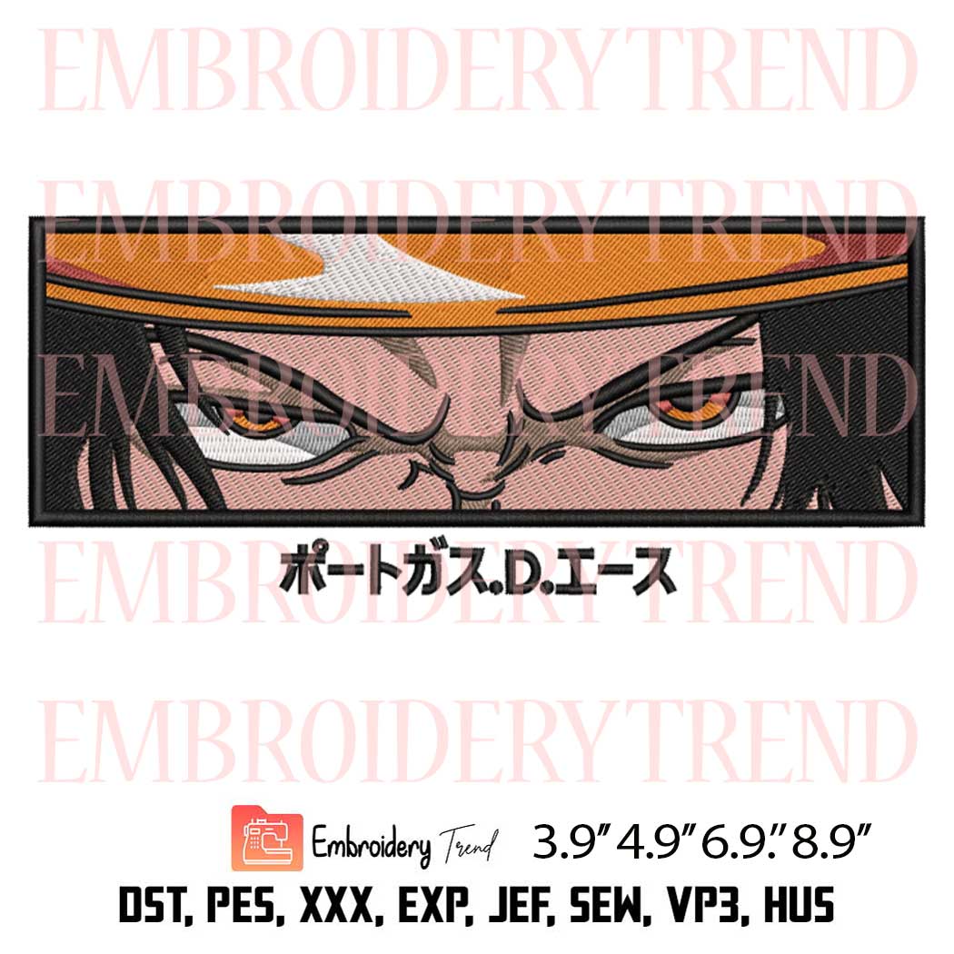 Portgas D. Ace Eyes Embroidery Design - Anime One Piece Machine Embroidery Design