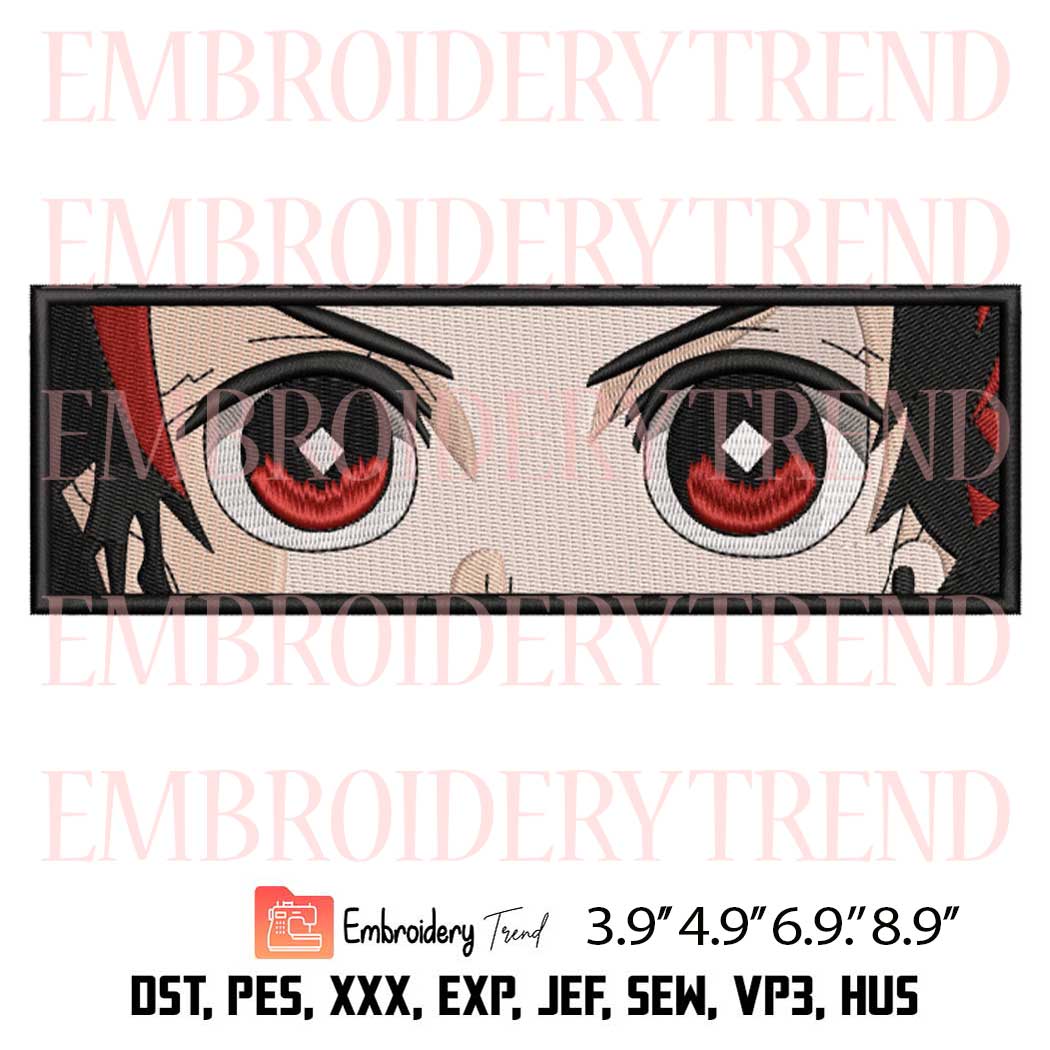 Kamado Tanjiro Eyes Embroidery Design - Anime Demon Slayer Machine Embroidery Design