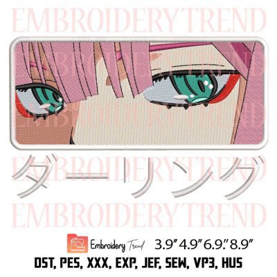 Zero Two Eyes Embroidery Design – Anime Machine Embroidery Design