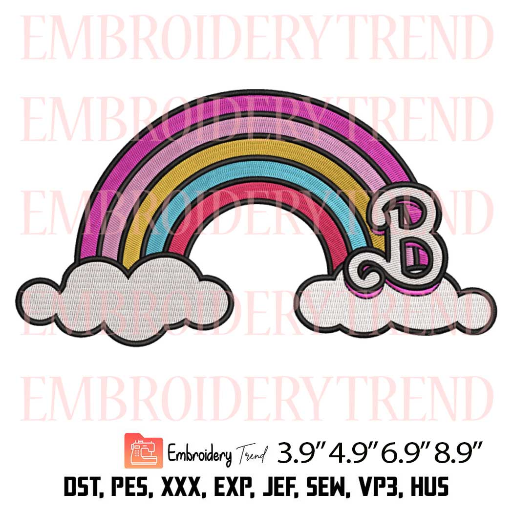 Barbie Rainbow 2023 Embroidery Design – Trending Movie Barbie Machine Embroidery File