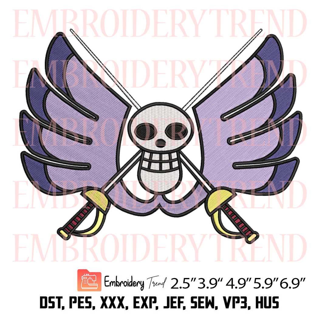 Baroque Works Jolly Roger Embroidery – Anime One Piece Machine Embroidery Design File