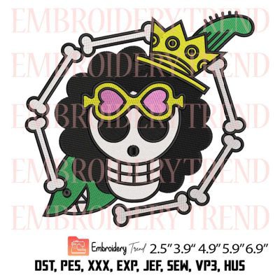 Brook Jolly Roger Embroidery File – Anime One Piece Machine Embroidery Design