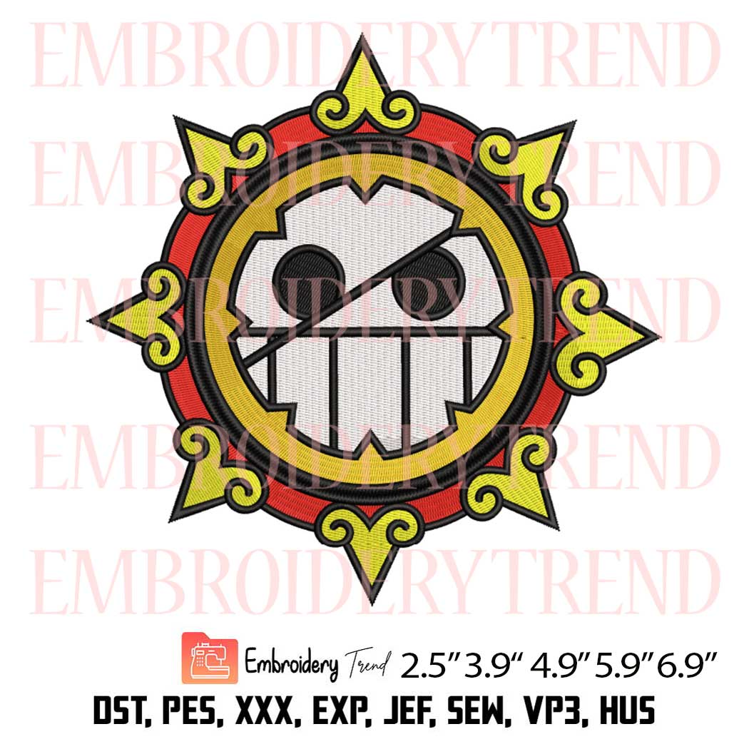 Joker Jolly Roger Embroidery File – Anime One Piece Machine Embroidery Design