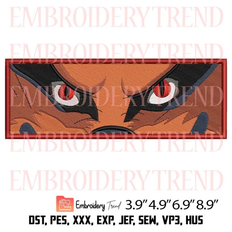 Kurama Eyes Embroidery Design Anime Naruto Machine Embroidery File