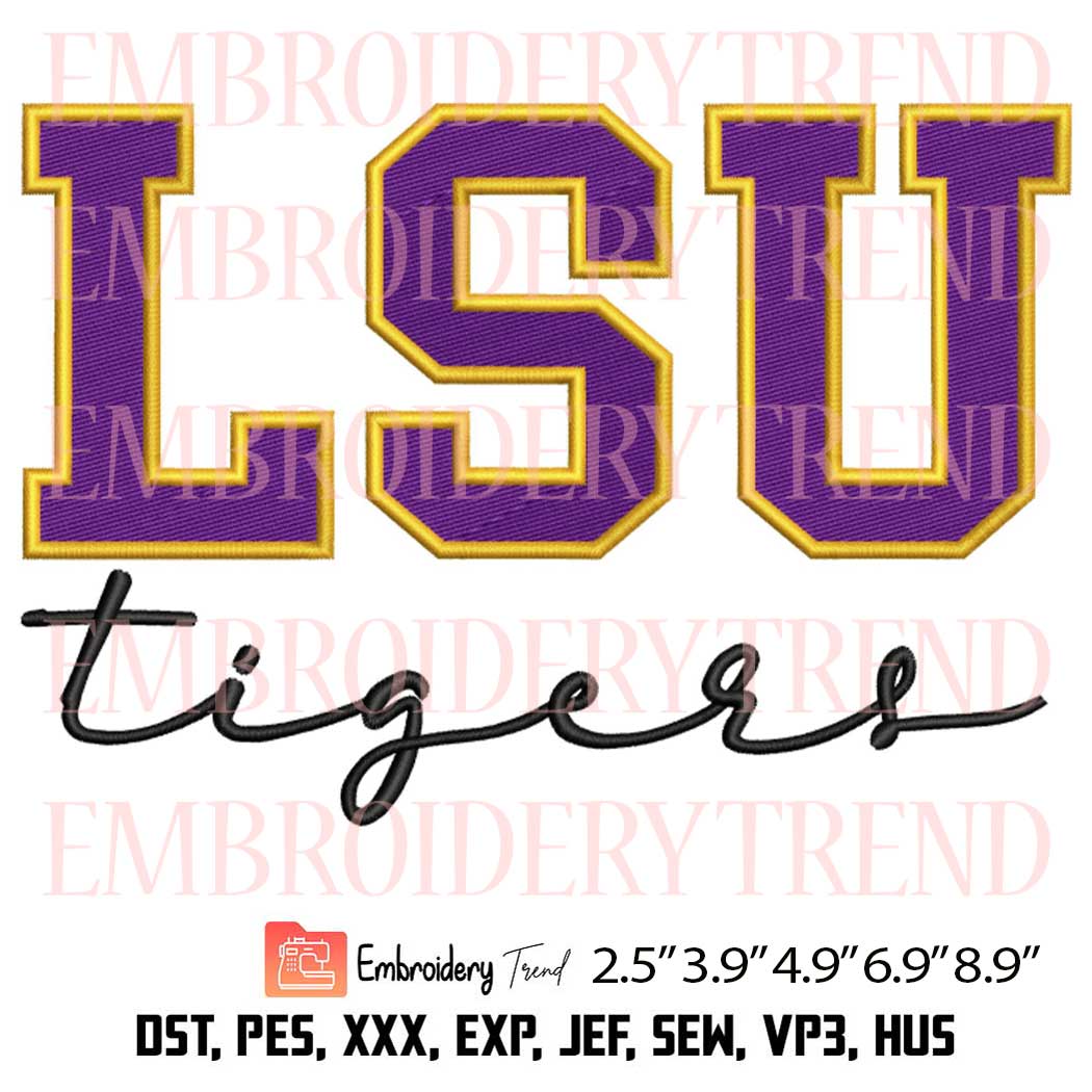 LSU Tigers 2023 Embroidery - Tigers Football Machine Embroidery Design