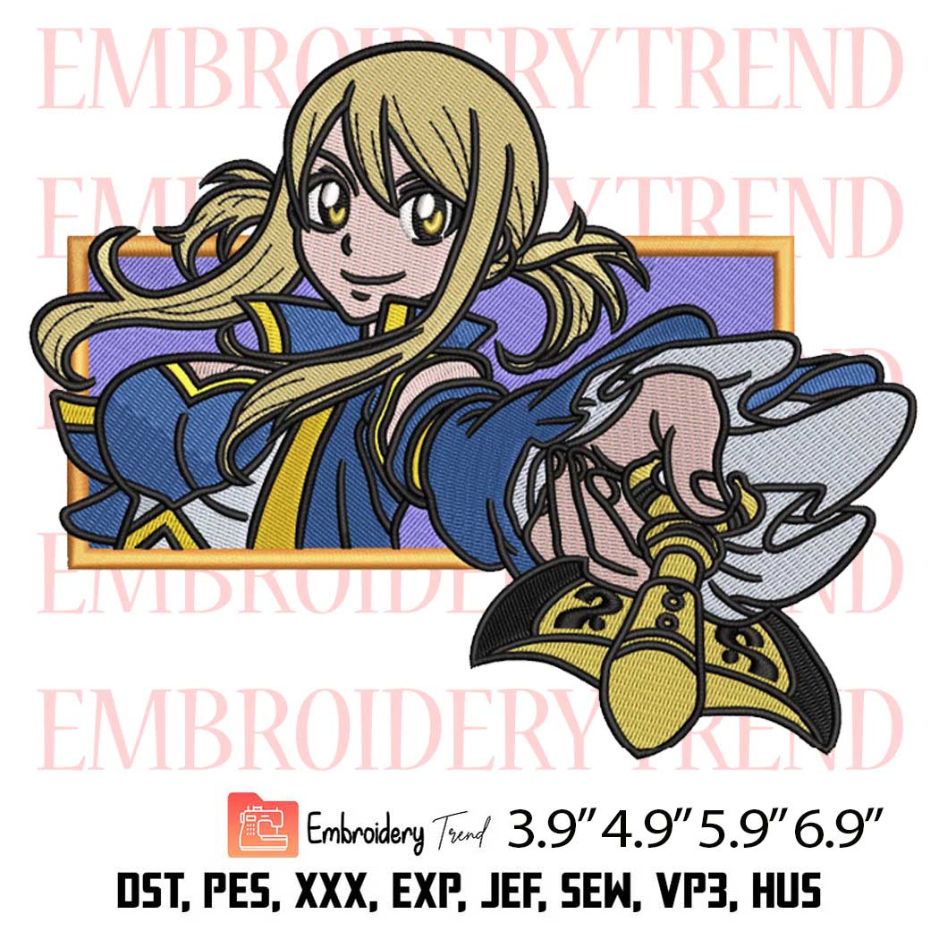 Anime Lucy Heartfilia Embroidery Design File Instant Download