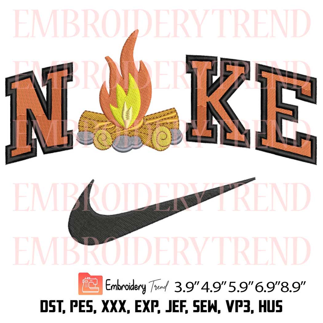 Fire x Nike Embroidery Design – Flames Machine Embroidery File