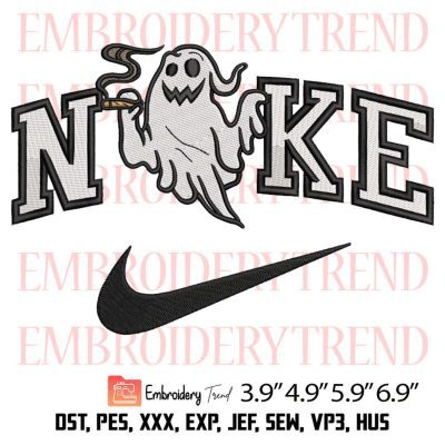 Weed Ghost x Nike Embroidery Design – Halloween 420 Machine Embroidery File
