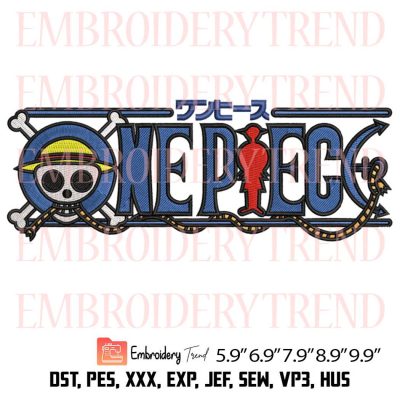 One Piece Logo Embroidery File – Anime Machine Embroidery Design