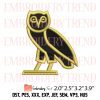 Owl Ovo Logo Embroidery Design File