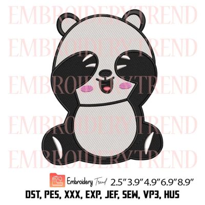 Cute Panda Crying Embroidery – Animal Love Machine Embroidery Design