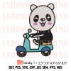 Cute Panda Burning Bonfire Embroidery – Animal Love Machine Embroidery Design