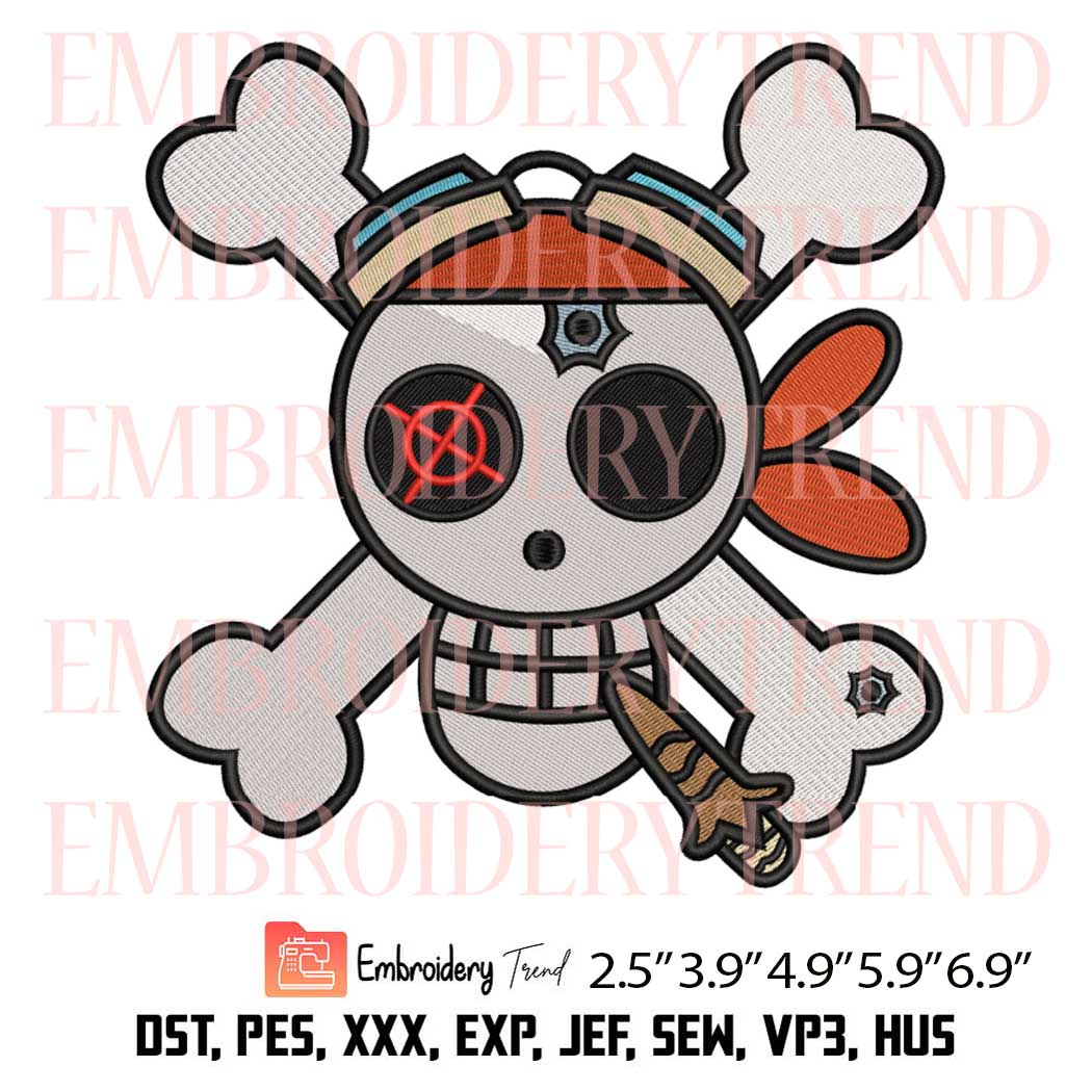 Pirate Jolly Roger Embroidery – Anime One Piece Machine Embroidery Design